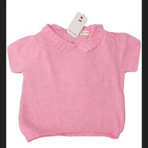 Morley pink knot polo sweater sz 12 NWT